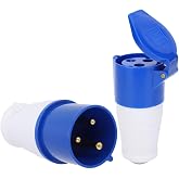 Chiffonade 2Pcs Industrial Plug Connector Set Male and Female 3 Pin Single Phase 32A 220-250V IP44 Rated Generator Plug