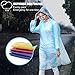 GKCI Rain Poncho Family Pack: 8 Pack Disposable Emergency Disposable Rain Ponchos for Men, Women and Teens, Children,Including Drawstring Hood on Adult, Assorted Colors