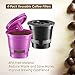 CHULUX Reusable Mesh Coffee Filter Cup 4-Pack for Keurig 1.0 Brewer, Universal Single Serve Refillable Coffee Filters, Black&Purple
