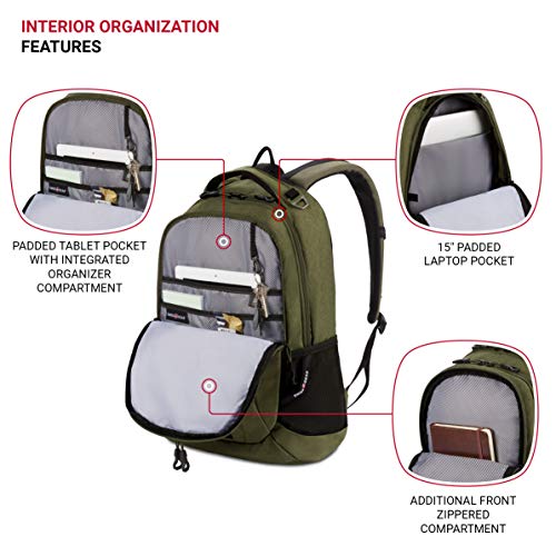 SwissGear Cecil 5505 Laptop Backpack, Olive, 18Inch Pricepulse