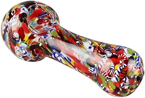 Splatter Frit Glass Hand 4.5 multicolor colorfu durablel spoon handblown
