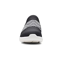Clarks Women's Nova Way Black Combi Text Slip On