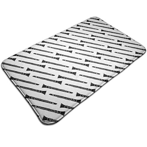 WOWINNER Luxury Clarinet Musical Instrument Floor Mat Size 19.7 by 31.5 Inch Maximum Absorbent Soft Non-Slip Thick Bath Rug Machine Wash Easier to Dry for Bedroom Kitchen Livingroom Bathroom Rug