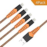 Aoshitai Charging Cable 4 Pack [ 3Ft 6Ft Nylon Braided for iPhone X/8/8Plus/7/7Plus/6/6Plus/6S/6Splus Ipad iPod and More - Orange