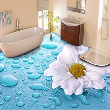 300cmx250cm Custom Floor Wallpaper 3d Stereoscopic Drops Flower