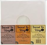 50 Poly Lined Paper Protective LP Inner Sleeves Vinyl Record Sleeves (80 GSM Ivory Color) Provide Your LP Collection with The Proper Protection - Invest In Vinyl