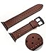 OCYCLONE Compatible for Watch Band 42mm 44mm, Soft Classic Genuine Leather Strap Replacement Bands Compatible for iWatch Series 3, Series 4 for Men - Coffee