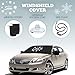 Windshield Cover for Ice and Snow - Fits Most Cars, Trucks, Minivans, SUVs and F150s - Weatherproof and Windproof Ear Flaps, Adjustable Suction Cups, Strings and Mirror Covers (45X64)