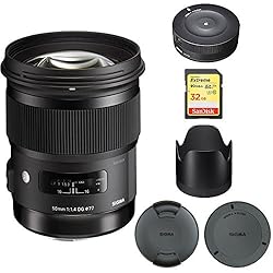 See Sigma 50mm f/1.4 DG HSM Lens for Canon EF Cameras (311101) with Sigma USB Dock for Canon Lens & Lexar 32GB Professional 1000x SDHC Class 10 UHS-II Memory Card Details