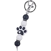 Phamines Silicone Bead Dog Paw Keychain Car Key Bag Accessories Charms for Women, Claw Keyring for Handbag Backpack Wallet