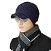 Comhats Winter Visor Beanie Hat for Men Wool Knit Cable Cuff Beanie Cap Women, Medium, 68069_navyblue