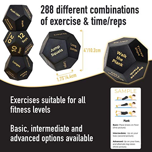 Covelico Exercise Dice Workout Dice for Workout Games Fitness Dice