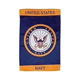 In the Breeze U.S. Navy Emblem Lustre Garden Flag - Double Sided Military Service Flag