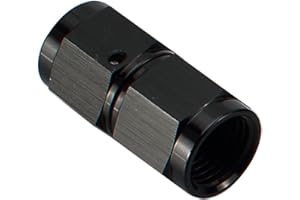 AC PERFORMANCE Aluminum Swivel Coupling Fuel Fittings Straight -3 AN Female to 3AN Female Flare Coupler Hose Union Adapter, 3/8 x 24 AN3 Thread Connector, Black