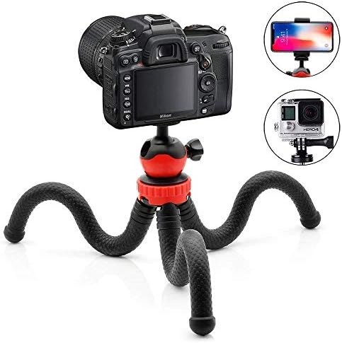 Zelenor Flexible Gorillapod Tripod with 360° Rotating Ball Head Tripod for All DSLR Cameras(Max Load 1.5 kgs) & Mobile Phones + Free Universal Mobile Holder(Black)