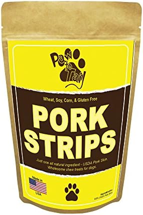 Pork Treats For Dogs - Suitable Diabetic Dog Treats, Made in USA - All Natural Dog Treat Chew, Gluten Free, No Fillers Or Preservatives - Just Healthy, Delicious USDA Grade A Pork Hide - 8oz Bag