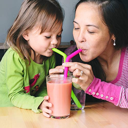Reusable Silicone Straws & Cleaning Brush BPA Free/Dishwasher Safe