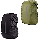 MOPHOEXII 2 Pack Waterproof Rain Cover for Backpack, Backpack Rain Cover with Reflective Strip，Rucksack Rain Cover for Bicycling/Hiking