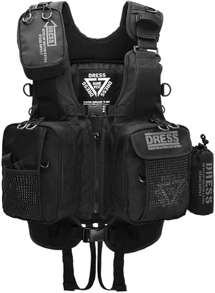 Amazon ドレス Dress フローティングゲームベスト Air Newブラック フェルトスパイク ウェーダー チェストハイウェーダー Airborne L フェルトスパイク 身長 170 175 ブーツ 26 26 5 セット買い Dress ライフジャケット フローティングベスト