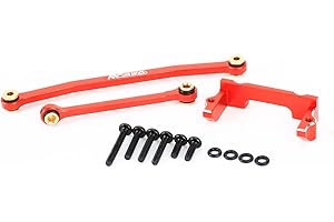 RCAWD Servo Mount + Steering Linkage 3-Piece Set for 1/18 1/24 Scx24 FMS Fcx18 Fcx24 Rc Crawler Car Upgrade Parts red