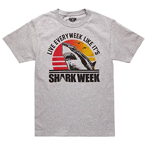 Live Every Week Like Shark Week Adult T-Shirt - Grey (Medium)
