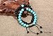 Jade cabbage Distance Relationship 8mm Beads Bracelet for Couple Set Jewelry Adjustable (Black Lava Rock & Turquoise)