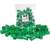 Premium Green Round Cylinder 2x2 Stackers Support Building Bricks - 48 Pack Bundle - (Big LEGO DUPLO Compatible)