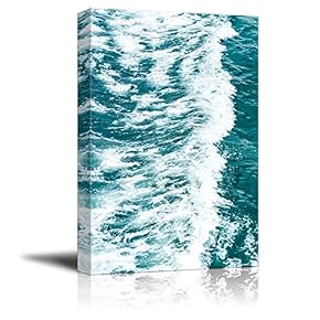 Canvas Wall Art - Deep Blue Waves - Giclee Print Gallery Wrap Modern Home Art Ready to Hang - 12x18 inches