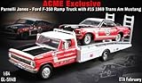 1968 Ford F-350 Ramp Truck with Parnelli Jones' #15 1969 Ford Mustang Boss 302 Trans Am 1/64 Diecast Model Cars Acme Exclusive by Greenlight 51149