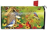 Fall Friends Birds Magnetic Mailbox Cover Autumn Cardinal Blue Jay Standard
