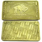 1 oz One Troy Ounce USA American Buffalo .999 Fine Brass Bullion Bar Ingot | Unique Metals