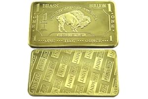 1 oz One Troy Ounce USA American Buffalo .999 Fine Brass Bullion Bar Ingot | Unique Metals