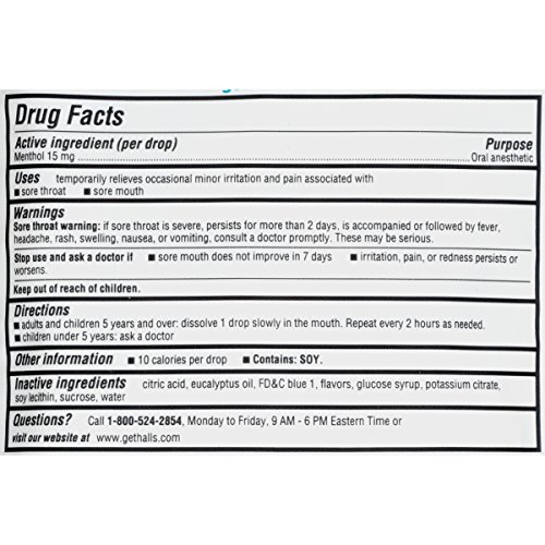 Halls Extra Strength Intense Cool Cough Drops With Menthol 30 Drops