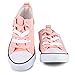 Twisted Kix Low Rise Classic Canvas Fashion Sneakers for Women with Two-Tone Laces, Salmon, 10