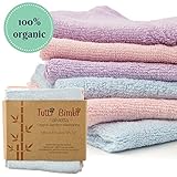 Organic Bamboo Baby Washcloths - Best for Sensitive Skin, Eczema, while being Eco Friendly, Soft and Strong - 6 pack - 10x10 inch Large - Perfect Gift for New Parents (Pink, Purple, Blue)