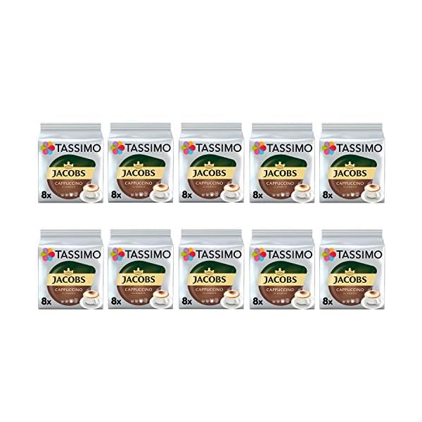 TASSIMO Jacobs Cappuccino Classico Kaffeepads - 10 Packungen (80 Getränke