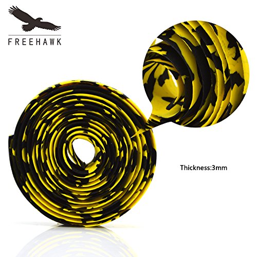 PiscatorZone Anti Skid Sponge Belt Bicycle Bar Tape Camouflage Sponge Handle Strap Mountain Bike Bandage Bicycle Accessories (Yellow Camouflage) - Thumbnail 3