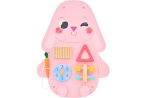 Monläurd® Wooden Rabbit Sensory Wall Toy, Busy Board for Toddlers, Montessori Sensory Wall Panel for Kids, Ideal for Classroom, Playroom & Daycare, Wall Activity Board