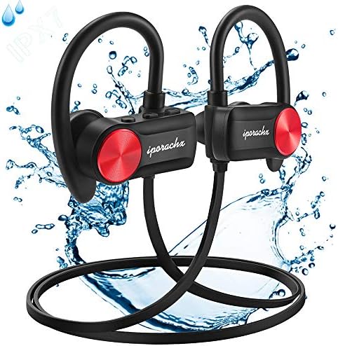 Bluetooth Headphones, IPX7 Waterproof Wireless Earphones Clear Stereo, 10 Hours Playtime for Gym, Cycling, Runing, Sports, Build-in Microphone for Huawi Samsung and All Smartphone