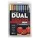 Tombow Dual Brush Pen Art Markers Set = Primary Colors (10 color pack) + Bright Colors (10 color pack)