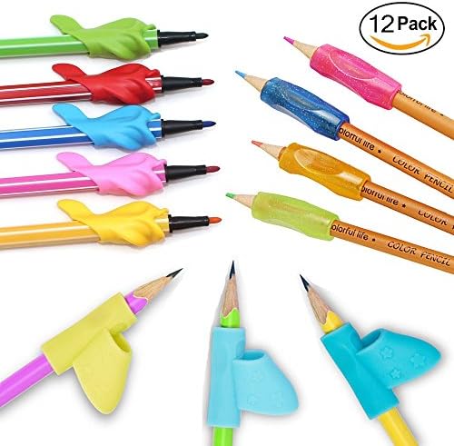 12 piece Pencil Grips,New Design Handwriting Claw Aid For Adult or Children or Kindergarten or Toddler or kids