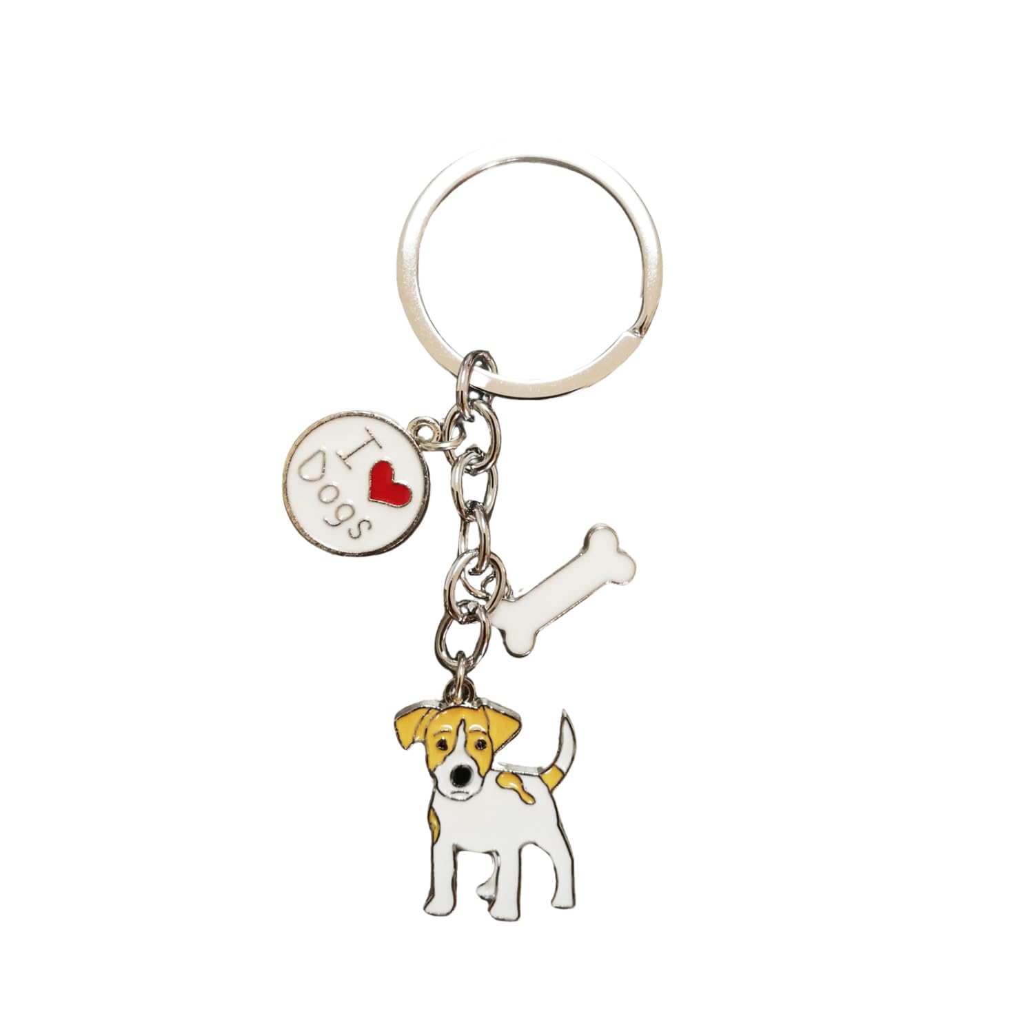 BbearT® Dog Key-ring Keychain,Cute Small Dog Puppy Metal Keychain Keyring Keyfob key tags Car Keyring Bag Charm (Jack Russell )