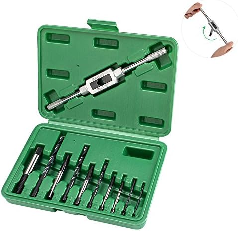 Damaged Screw Extractor Kit &amp; Remove Bolts Set- Set of 11 Piece Hand Drill Tools Set Spiral Drill Bits with Tool Box for Home Renovation Automotive Mechanics Carpenters