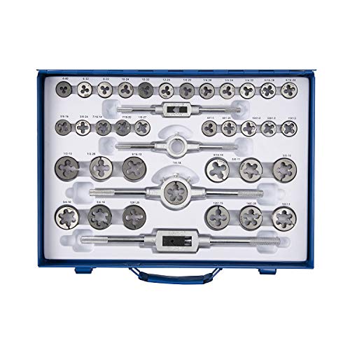 Muzerdo 110PCS Standard Sae and Metric Bearing Steel Tap and Die