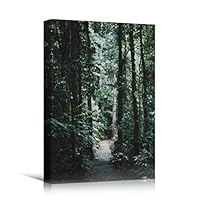 Canvas Wall Art Green Forest Dramatic Forest Landscape Living Room Multicolor Photography Rustic - 12x18 inches