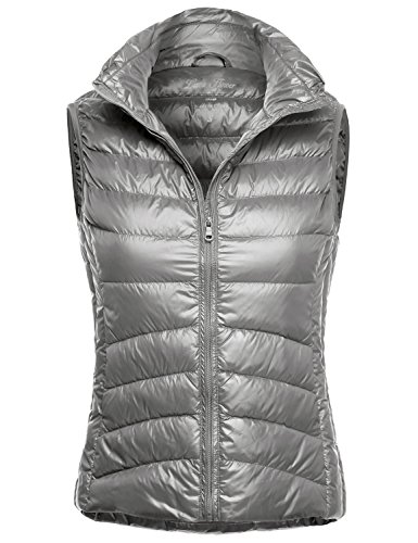 Ultra Light Packable Down Parka Vest Jackets 120-Grey US S Want