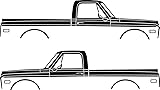 2x Truck Car Silhouette Decal Stickers for