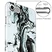 GMYLE iPhone 7 Case, iPhone 8 Case, [Black Water Marble] Slim Glossy Hard Cover Case - Ultra Low Profile