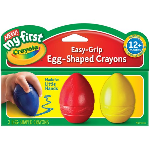 Crayola My First Crayola Scribbled Egg Crayons, Easy-Grip (1-Pack of 3)