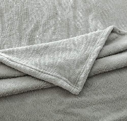 Ultra Soft Fleece Blanket Twin Size–60x80 inches Ripple Pattern Couch Blanket, Fuzzy Plush Lightweight Cozy Bed Blankets Summer Bedding Set As Bedspread Coverlet for All Season (Gray,Twin)